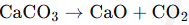 Calcium carbonate decomposes into calcium oxide and carbon dioxide upon heating
