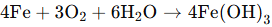 Iron reacts with oxygen and moisture to form rust