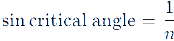 critical Angle and Conditions for Total Internal Reflection